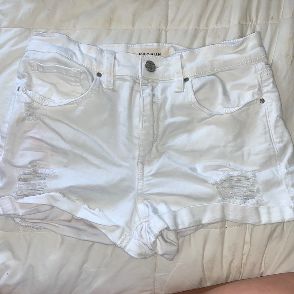 White Jean shorts